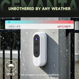 CEMANTA 2.5K Video Doorbell Camera Wireless with Chime,Free Cloud Storage