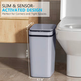 jinligogo 3Pack Bathroom Small Trash Can with Lid, 2.6 Gallon Touchless Automatic Garbage Can Slim Waterproof Motion Sensor Smart Trash Bin for Bedroom, Office