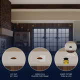 LUXRITE 1-Inch LED Trimless Recessed Spotlight with Brass Reflector Trim Replacement 10W, 850LM, 2700K-5000K, 60° Beam Angle, Dimmable, Push-n-Lock, CRI90, Damp & IC Rated, ETL White + Brass (4 Pack)