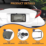 2Pcs Clear License Plate Protector Covers,Unbreakable Transparent License Plate Frames with Screw Cap Kit,Anti-Rust Plastic Front Rear License Plate Holders Compatible with Standard American Vehicles
