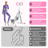 KINMAC Stair Stepper with Adjustable Resistance for Home - Upgrade Climber Workout Machine with LCD Tracking & Space-Saving Design | Ideal for Home Gym, Apartment & Office (White Pink)