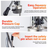 Manual Cast Iron Juicer, Commercial Lemon Squeezer, Professional Citrus Juicer, Ideal for Extracting Juice From Lemons, Oranges, and Grapefruits. Easy to Clean. (Gray)