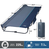TIMBER RIDGE 20-Second Quick Set-Up Camping Cot, Lightweight Aluminum Folding Cot with Zipper Closure, Portable Carry Bag Included for Camping, Travel and Outdoors, Support up to 225lbs, Blue
