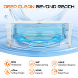 Ultrasonic Jewelry Cleaner, 45KHz Ultrasonic Cleaner Machine with 4 Cleaning Modes, 16.9oz Capacity, Digital Touch Control with Cleaning Tablets for Jewelry, Eyeglasses, Rings, Retainers, Watch Straps