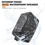 ZYUWM 400W AC-Powered Outdoor Bluetooth Speakers | Wireless Sync 100+ Speakers | IPX5 Waterproof Wall Mount | for Party, Patio, Porch, Garage (Pair, Black)