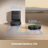 DREAME D20 Pro Plus Robot Vacuum, 13,000Pa Suction, DuoBrush for Pet Hair, Corner Cleaning, Self Emptying, LDS Navigation Laser Avoidance, Vacuum Mop, Hard Floors&Carpets (Black)