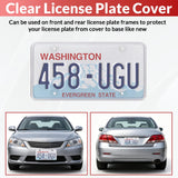 2 Pack Clear License Plate Covers - License Plate Protector Unbreakable Plastic Shields Tag Holder Fits for Standard US Plates (12.2" x 6.3")