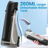 Water Flosser, Water Dental Flosser Pick for Teeth, IPX7 Waterproof Oral Irrigator, 3 Modes 4 Replaceable Jet Tips, Professional Flossing Cleaning Picks for Home Travel Gums, Braces Care (Black)