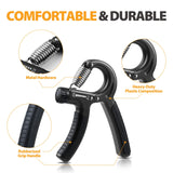 NIYIKOW 2 Pack Grip Strength Trainer, Hand Grip Strengthener, Adjustable Resistance 22-132Lbs (10-60kg), Forearm Strengthener, Perfect for Musicians Athletes - Carbon Black NIYIKOW