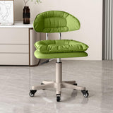 TBATM Home Office Chair with Metal Bearing Wheel, Height Adjustable Swivel Desk Chair with Backrest and Padded, Rolling Vanity Seat for Bedroom Or Studio,Green