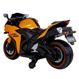 12V Electric Ride On Motorcycle for Kids, Training Wheels, Full Hand Drive Motorbike Toy, Perfect for Boys and Girls (3-8 Yrs) (Orange)