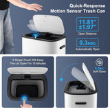 Automatic Trash Can with Lid,50l/13.2gal Touchless Motion Sensor Kitchen Trash Bin,Soft-Close Slim Garbage Can for Bathroom Living Room Office