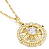 MOOSEA Moissanite Compass Necklace, Anniversary Birthday Gifts, Wife Gift