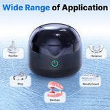 CXRUY Ultrasonic Retainer Cleaner - UV Dental Cleaning Pod Night Guard Cleaner for Dentures, Aligner, Braces, Toothbrush Heads, Jewelry (Black)