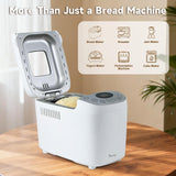 Davivy Bread Maker Machine with 2 Dough Kneading Paddles,15-in-1 Automatic Large Capacity Bread Machine Nonstick Bowl For Bread, Jam& Yogurt, 3 Loaf Sizes and 3 crust settings, 3.5LB, includes gloves