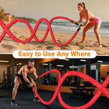 Brobantle Battle Rope 2 Inch Diameter,Red 30FT Exercise Workout Ropes for Home Gym Heavy Weighted Training Rope for Working Out