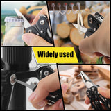Lasnten 12 Pcs Small Multitool Pliers, Gifts for Men Stainless Steel Small Multitool Mini Pliers Foldable Knife, Bottle Opener, Screwdriver Apply to Camping, Dad Gifts (Black)