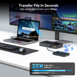 DisplayLink Docking Station 4 Monitors, 15 in 1 Laptop Docking Station