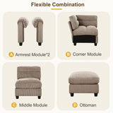 HAOMARKETS Corduroy Sofa Set, Upholstered Armchair