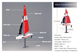 Ssccgym 53" Remote Control Boat Wind Power 2.4G Unpowered Assembled Electric RC Sailing Boat for Hobby Adults (S)