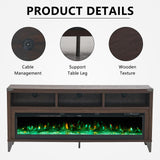 LUXOAK 65" Farmhouse TV Stand with 60" Electric Fireplace for TVs up to 75"