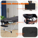 VIRRMO Portable Massage Table with Neck Stretcher, Light Weight 84 in Massage Bed Adjustable Lash Bed Tattoo Table for Eyelash Extensions Beauty Spa (Aluminum, Black)