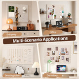 OUKMIC 48" x 36" Foldable Self-Adhesive Felt Bulletin Board, Oatmeal