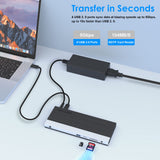 USB C Docking Station with 130W Power Adapter, Triple Display USB Type C to Dual HDMI Dock, 2 HDMI, DisplayPort