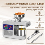 Oil Press Machine, Home Commercial Automatic Oil Press Extractor, Steel Stainless Electric Cold & Hot Press Oil Expeller with LCD Diplay for Peanut Sesame Coconut Soybean Sunflower Seeds Walnuts Rkazes
