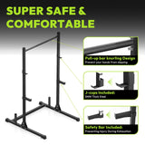 HANDBODE Squat Rack, 7ft Barbell, Weight Bench, Weight Plates Set 220 lb, Home Gym Equipment, Silver