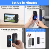 Doorbell Camera Wireless, 720P HD Smart Doorbell 4.5" Monitor Screen