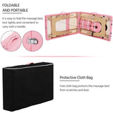 Massage Table Portable Adjustable Massage Bed Foldable Massage Therapy Table 3 Folding 84 Inch | Pink Yaheetech