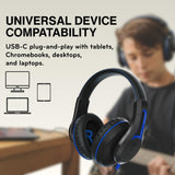 ThinkWrite Technologies TWT Audio Classroom Headphones – Duro 203 Over Ear Wired Headset for School, Students, Teachers, Durable Noise Reducing USB C for Kids, Testing & Learning - 20 Pack