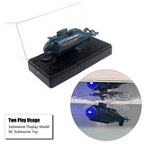 Tipmant Mini RC Nuclear Submarine Toy Remote Control Boat Electric Dive Fish Water Tank Kids Gifts (Blue)