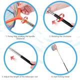 Kids Fishing Net, 2 Pack Telescopic Fishing Landing Net with Aluminum Pole Handle for Kids, Collapsible Bucket Kids Sand Pail, Fishing Net Butterfly Nets for Kids, Outdoor Playing, Red