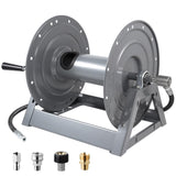 FIXFANS Pressure Washer Hose Reel 300FT x 3/8" / 500FT x 1/4", Manual Crank
