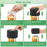 SelePow VP06+ Mason Jar Vacuum Sealer, Electric Vacuum Sealer for Jars with Wide and Regular Mouth Mason Lids, Cordless Handheld Jar Vaccum Sealer for Food Storage, Ideal Present for Mom, Wife, Black