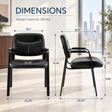Simple Deluxe 2 Pack Stationary Guest Chairs, No Wheels Waiting Room Chairs with Padded Armrests, Reception Seating for Conference, Meeting, Lobby, Home, Dining & Desk Side