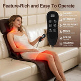 Lanmun Full Body Massage Mat with Heat, Detachable Neck Massager, Vibration Massage Pad with Waist Airbag, Massage Mat with 10 Vibration Motors & 9 Settings for Home Office, Gift for Men Women Parents
