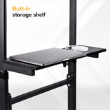 Height Adjustable Sit Stand Workstation (41.3″–50″), Small Compact Mobile Lectern Podium for Home Office