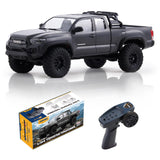 FMS 1/24 FCX24MS Toyota Tacoma S RC Crawler, Officially Licensed RC Truck 2 Speeds Switch with LED Lights, Off-Road RC Model for Adults (Grey)