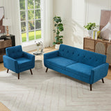 Tbfit Mid Century Modern Sofa Couch, Blue, Standard Sofa & Accent Chair