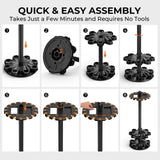 KastKing V16 Rotating Fishing Rod Holder for Garage, Floor Rack Holds Up to 16 Rods & Combos, Space-Saving Pole Organizer with Foam, Durable ABS, Fishing Gear Storage Gift for Men