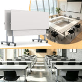 Modular Folding White Training Room Tables with Modesty Panel,4pcs 47.2in