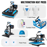 Leomru 5 in 1 Heat Press Machine, Heat Press 15x15, Multifunction T Shirt Press Machine