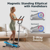 JLL Elliptical Exercise Machine, Mini Elliptical Cross Trainer 2-in-1 Sit/Stand, 8-Level Magnetic Resistance, Compact Home & Office