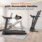 Lastforever Walking Treadmill with Extra-Long Safety Handrails, Home Recovery Fitness Exercise Machine for Elder, Senior Treadmills for Home, Heart Rate Monitor, LED Display, 310 lbs Capacity