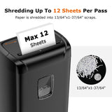 12-Sheet Paper Shredder for Home Office Use, 10-Minute Cross Cut Shredder with 5.5 Gallons Bin, P-4 High Security Heavy Duty Office Shredder Shred CD/Credit Card(C243-A) bonsaii