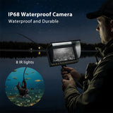 iisquilyx Portable Fish Finder with Underwater Camera: IP68 Waterproof 5 Inch IPS Display for Ice/Lake Fishing &Murky Conditions |Depth Finder for Ice Fishing/Boats/Kayaks with 8ooomAh Battery
