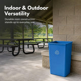 Getzi 5 Pack Blue 50 Gallon Square Commercial Recycling Bin